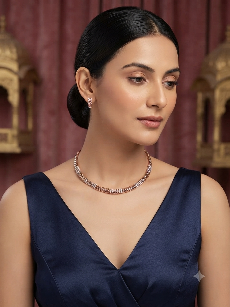 ROSE GOLD A.D. SHORT NECKLACE