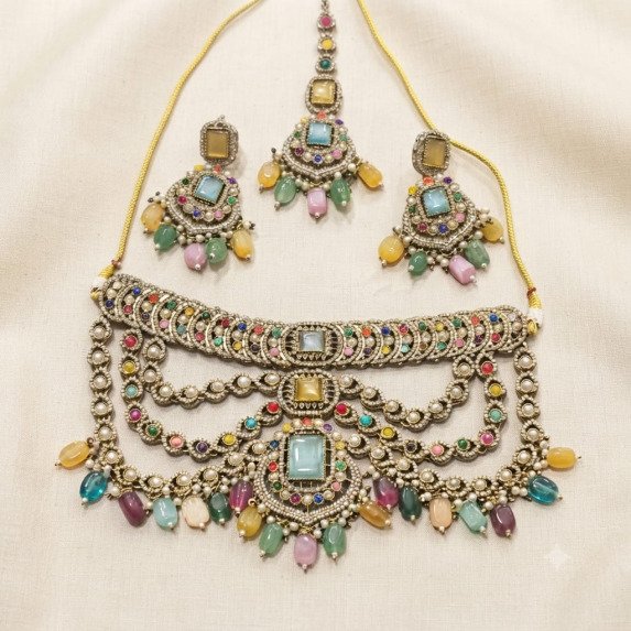 MEHNDI PALETING KUNDAN NECKLACE