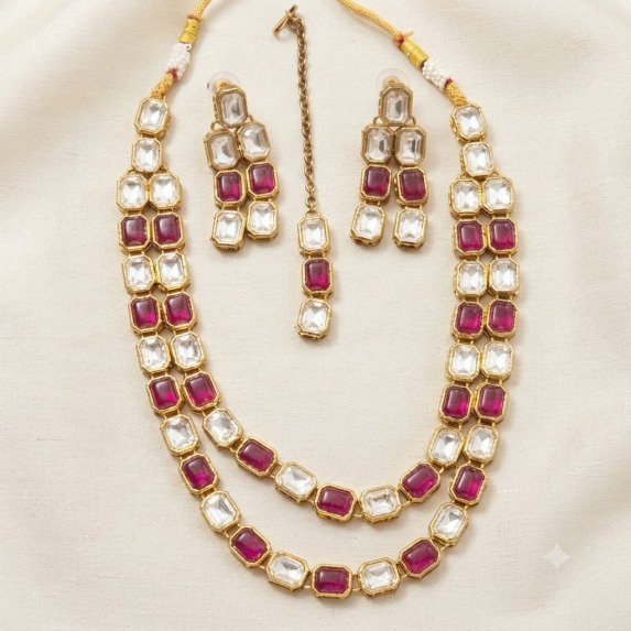 MEHNDI PALETING KUNDAN NECKLACE